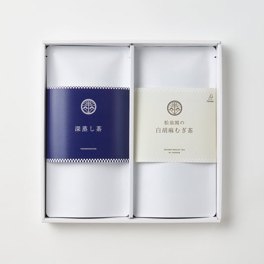深蒸し茶・白胡麻むぎ茶　袋２本セット