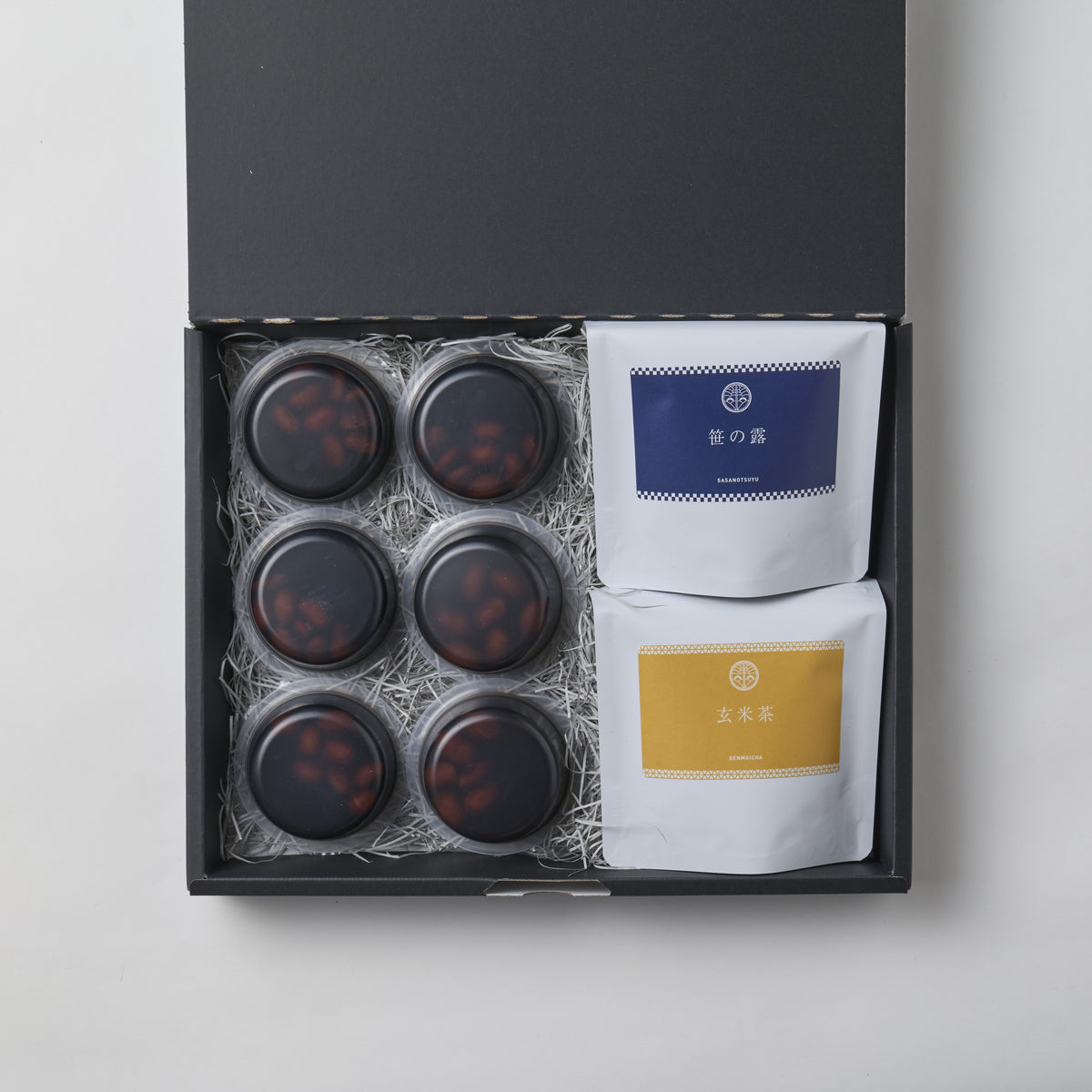 竹屋製菓＆なべしま銘茶　黒豆ゼリーとお茶のセット