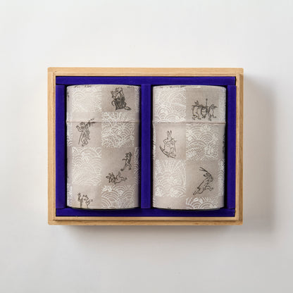 高級煎茶　和紙缶２本セット