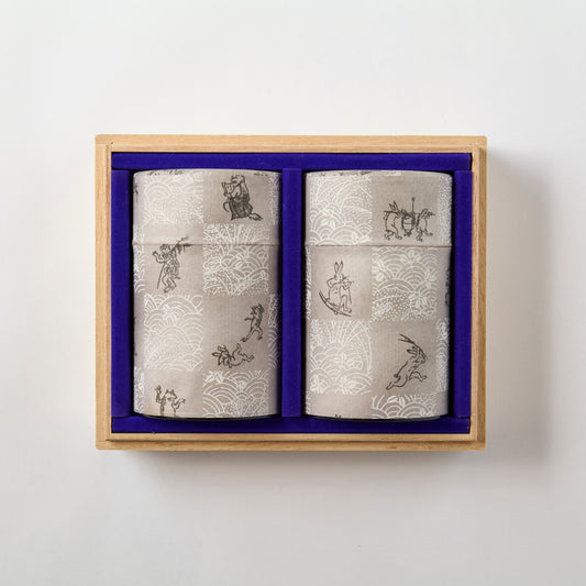 高級煎茶　和紙缶２本セット